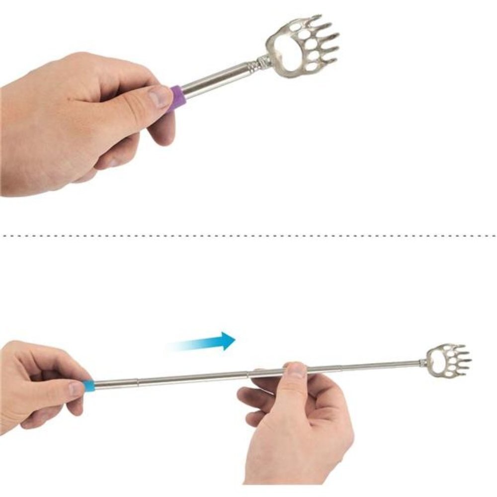 (4-Pack) Portable Extendable Telescopic Bear Claws Metal Back Scratcher Pack